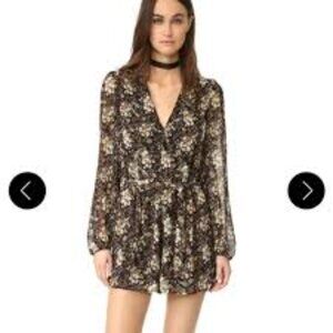 WAYF Floral Long Sleeve Romper size S
